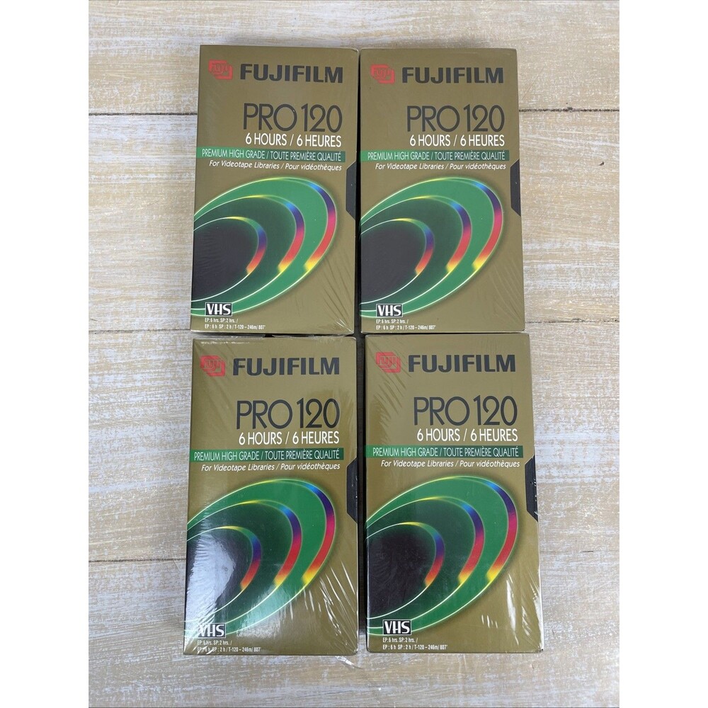 Lot Of 4 Fuji Pro 120 Premium High Grade VHS Tapes *NEW